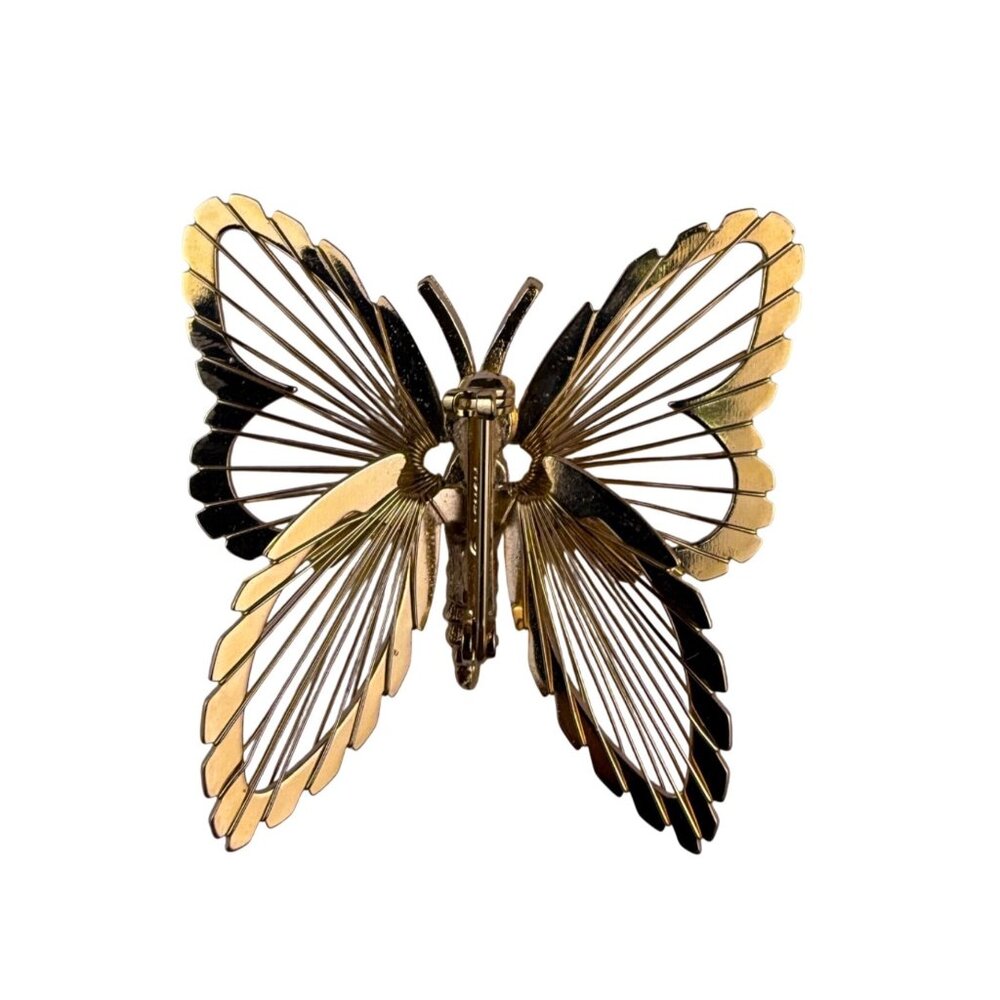 Monet Womens Gold Tone Metal Butterfly Brooch Vintage Jewelry - Picture 2 of 4